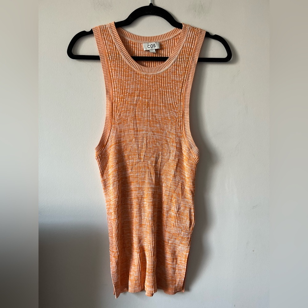 COS Tangerine Ribbed Tank Top